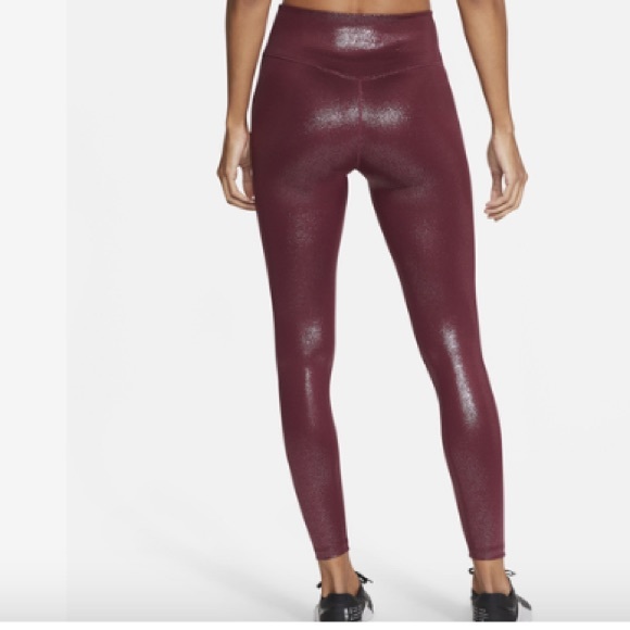 Nike leggings Burgundy Red shimmering Nike leggings dark red wine sz XXL - Picture 4 of 8